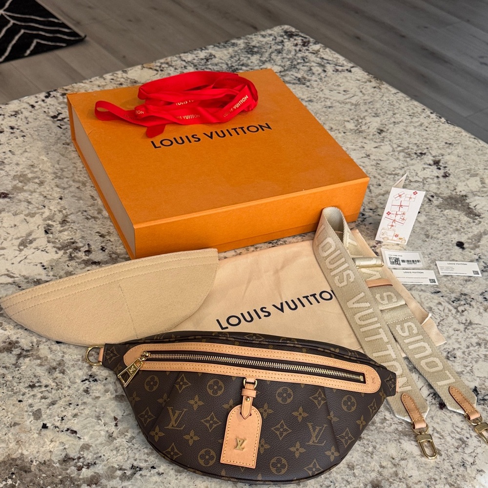 Louis Vuitton high rise Brown Monogram Crossbody Bag authentic